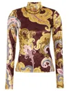 Etro Chenille Sweater With Print In Multicolor
