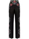 Etro Patterned Straight Leg Trousers In Black
