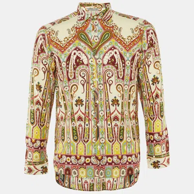 Pre-owned Etro Multicolor Paisley Print Cotton Long Sleeve Shirt M