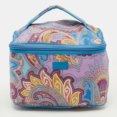 Pre-owned Etro Multicolor Paisley Print Fabric Make Up Vanity Bag