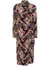 Etro Multicolor Paisley-print Midi Dress In Multicolor