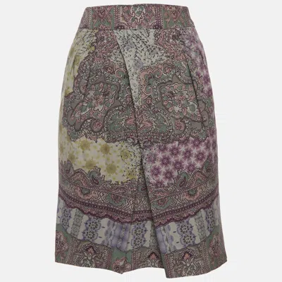 Pre-owned Etro Multicolor Paisley Print Wool Blend Short Skirt M