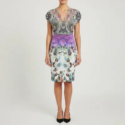 Pre-owned Etro Multicolor Paisley Printed Jersey Ruched Mini Dress M