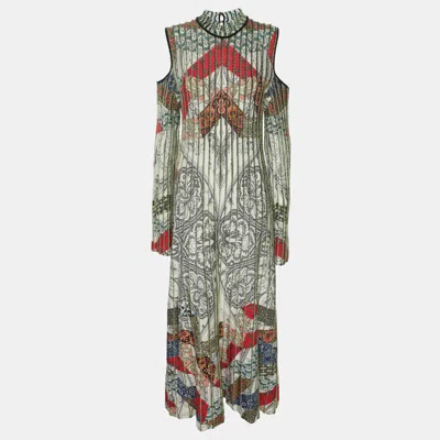 Pre-owned Etro Multicolor Paisley Printed Knit Cold Shoulder Dress M