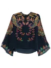 Etro Multicolor Paisley Round Neck Top In Multicolor