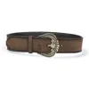 Etro Multicolor Paisley Solid Belt In Brown