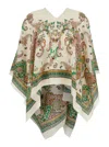 Etro Multicolor Cape With All-over Paisley Print In Silk Woman In Multicolor
