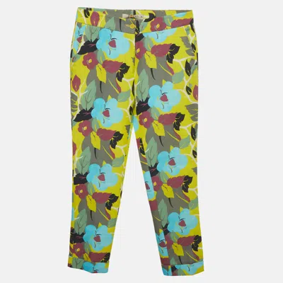 Pre-owned Etro Multicolor Printed Cotton Cropped Trousers S