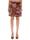 Etro Floral Wrap Mini Skirt Decorative Button In Multicolor