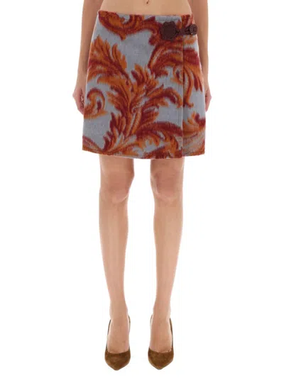 ETRO MULTICOLOR PRINTED MINI SKIRT