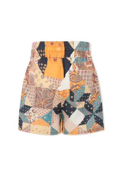 ETRO MULTICOLOR SHORTS FOR BOY WITH PAISLEY PRINT