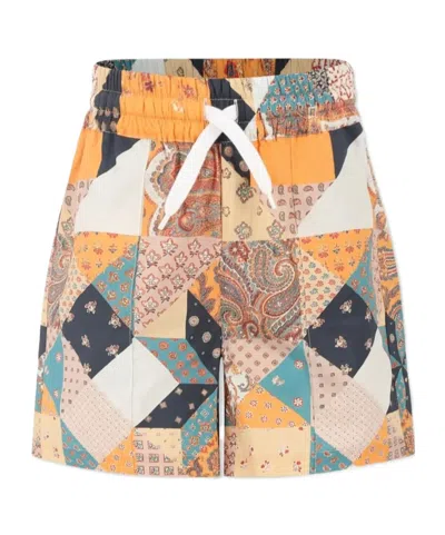 Etro Kids' Multicolor Shorts For Boy With Paisley Print In Multi-color