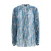 Etro Multicolor Silk Pattern Shirt In Blue