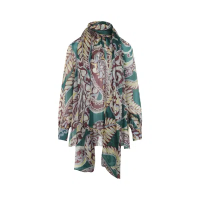 ETRO ETRO MULTICOLOR SILK RUCHED TOP