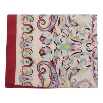 Etro Lightweight Floral Square Scarf In Neutral