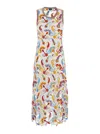 Etro Multicolor Sleeveless Long Dress With Round Neck And All-over Floral Print In Viscose Blend Woman In Multicolor