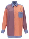 Etro Oversized Striped Cotton Poplin Patchwork-style Shirt In Multicolor