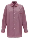Etro Bordeaux Shirt With All-over Striped Motiv In Multicolor