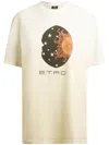 Etro Graphic Print Short Sleeve Crew Neck Top In White