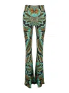 Etro Multicolor Trousers With All-over Paisley Print In Viscose Blend Woman In Multi