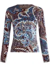 Etro Top With Jacquard Effect In Multicolor