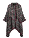 Etro Multicolor Tweed Poncho In Multicolor