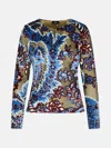 Etro Multicolor Viscose T-shirt In Blue