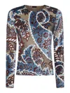 Etro Multicolor Viscose T-shirt In Rojo
