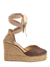 Etro Paisley Wedge Espadrilles In Neutrals