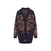 Etro Wool Jacquard V-neck Cardigan With Front Pockets In Black