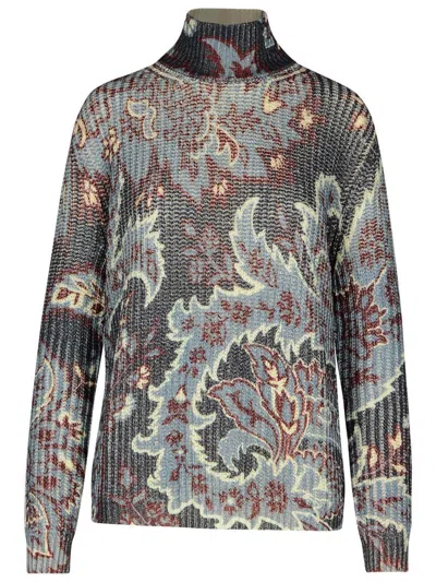 ETRO ETRO MULTICOLOR WOOL TURTLENECK SWEATER