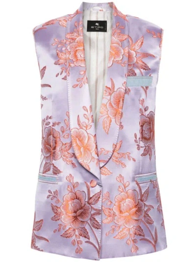 Etro Multicolored Floral Jacquard Vest