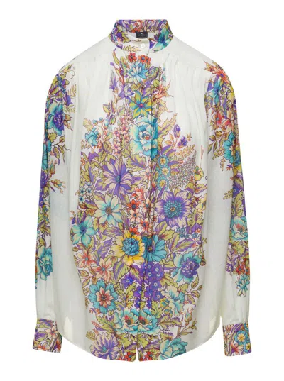 ETRO MULTICOLORED FLORAL PRINT BLOUSE IN COTTON WOMAN