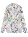 Etro Lucky Charm Print Cotton Poplin Button-down Blouse In Multicolor