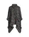 Etro Tweed Wool-blend Cape In Multicolour
