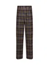 Etro Grey Check-pattern Stretch Wool Trousers In Multi