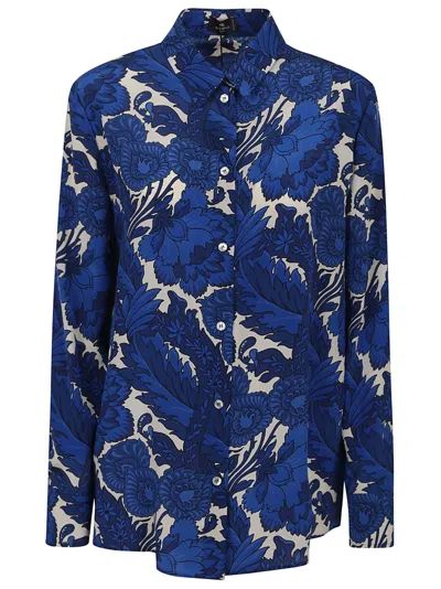 Etro Multicolour Floral Silk Shirt With Button-down Front In Multicolor