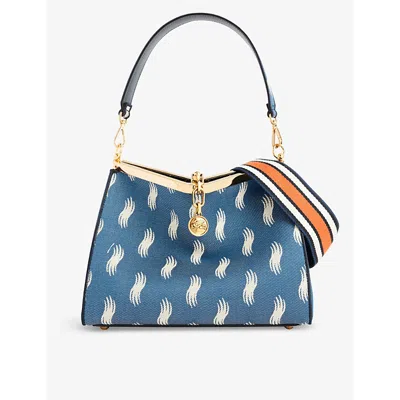 Etro Multicolour On Blue Base Vela Cotton Top-handle Bag