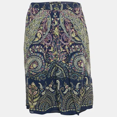 Pre-owned Etro Multicolour Paisley Print Chiffon Flared Mini Skirt M