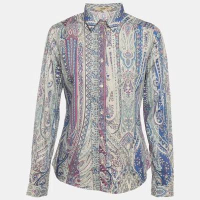 Pre-owned Etro Multicolour Paisley Print Cotton Long Sleeve Shirt M