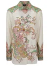 Etro Multicolor Shirt With Classic Collar And All-over Paisley Print In Multicolor