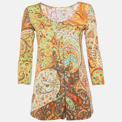 Pre-owned Etro Multicolour Printed Jersey Long Sleeve Top M