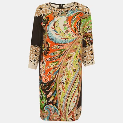 Pre-owned Etro Multicolour Printed Silk Mini Dress S