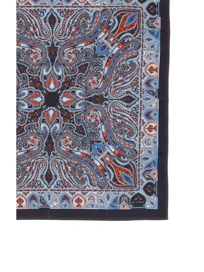 Etro Multicolour Silk Foulards In Brown