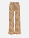 Etro Wide Leg Cotton Trousers With Paisley Pattern