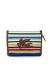 Etro Multicoloured Striped Shoulder Bag With Pegasus Patch