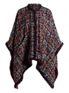 Etro Multicoloured Tweed Cape In Multi