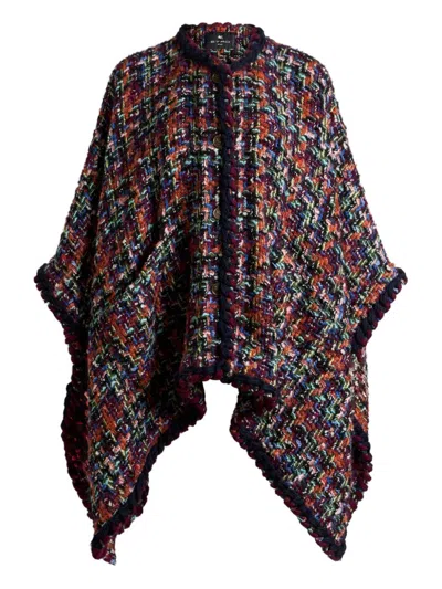 Etro Multicoloured Tweed Cape