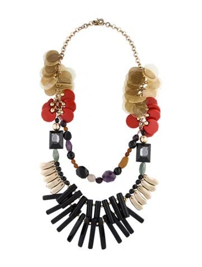 Pre-owned Etro Multistone & Resin Multistrand Necklace, 29.25"