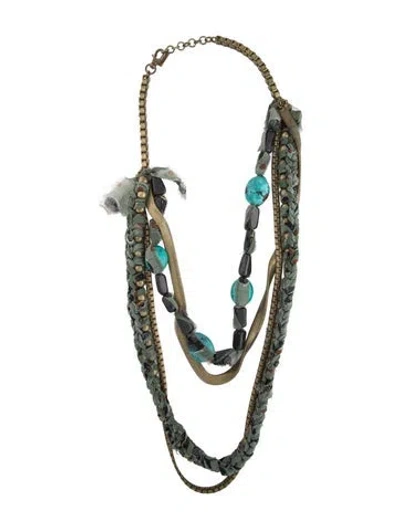 Pre-owned Etro Multistrand Collar Necklace, 31" In Multicolor